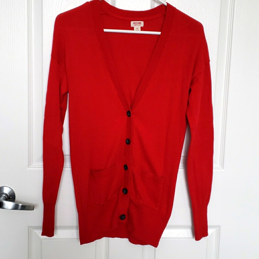 🦚Like New XS Red Mossimo Cardigan
